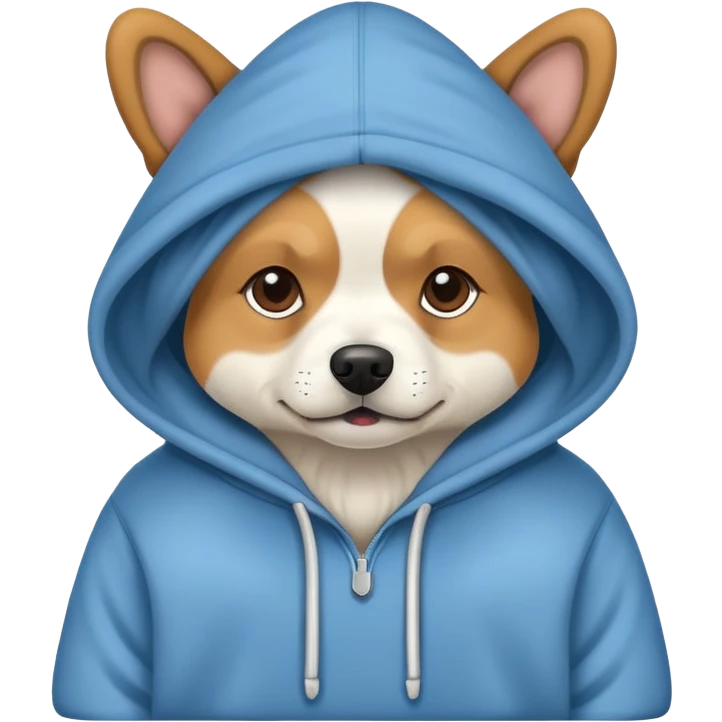 Dog wearing a hoodie emoji