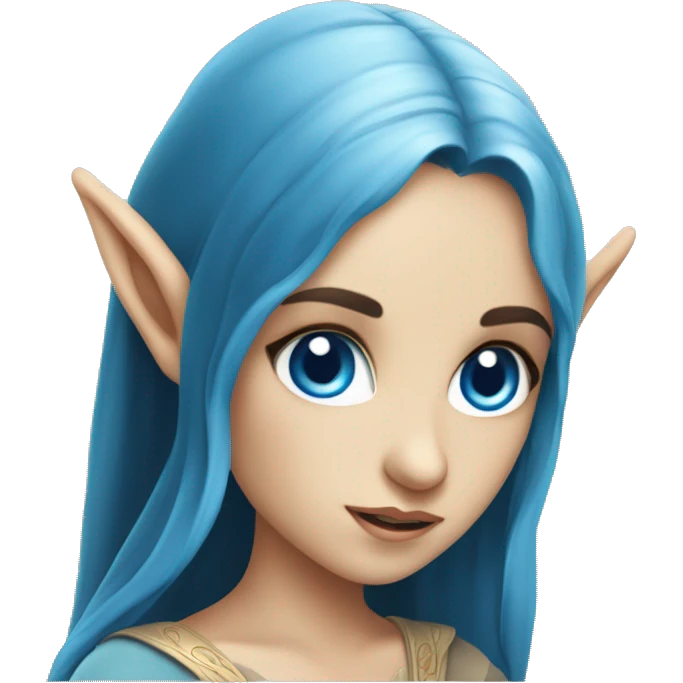 Lord of the rings beautiful elf girl with black hair and blue eyes emoji
