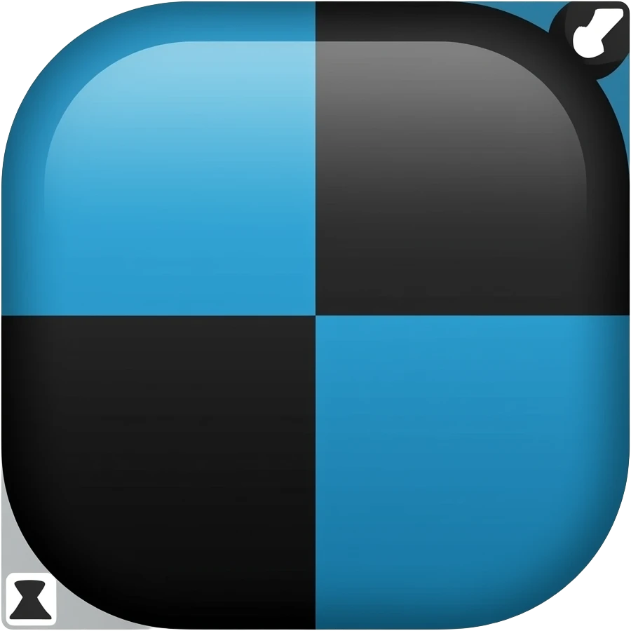 creer un logo avec damier mais que 4 carre avec les  couleur ps1 emoji