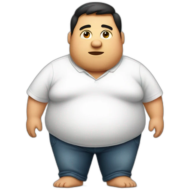 male fat belly in shirt emoji