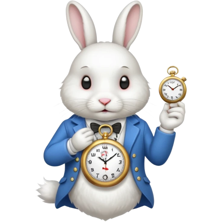 A rabbit checking time emoji