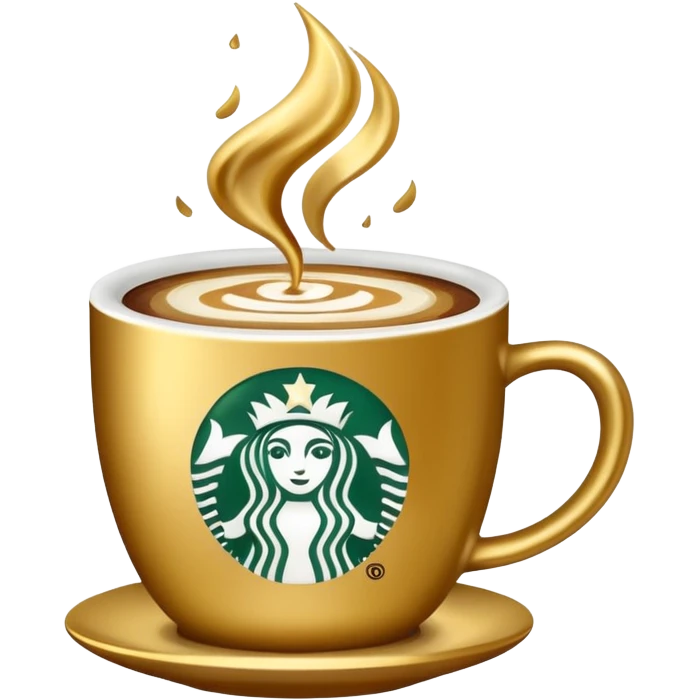 Gold Starbucks coffee emoji