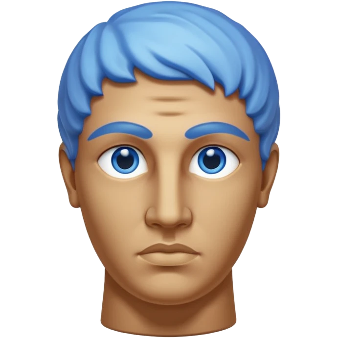 ancient greece marble sculpture head blue aura around it emoji