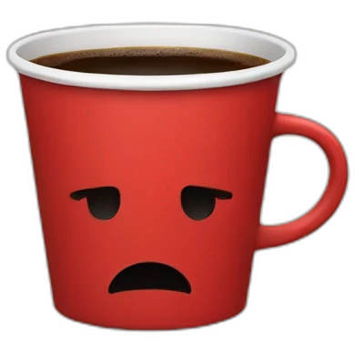 Red coffee cup with black cross on it emoji
