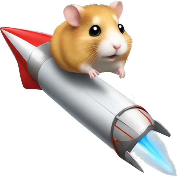 Hamster on Lance rocket emoji
