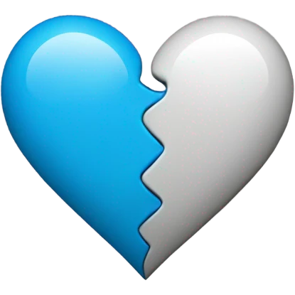 Blue and black heart half and half  emoji