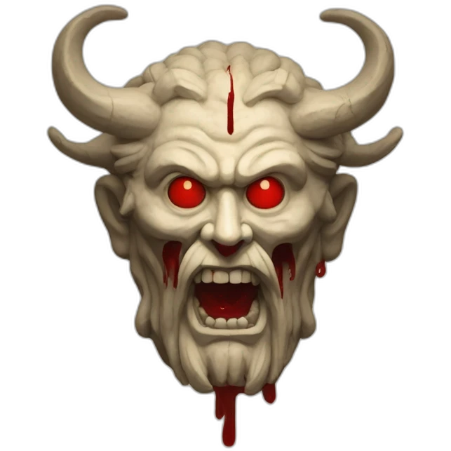 ancient chthonic god made of blood in the shape of a ball emoji