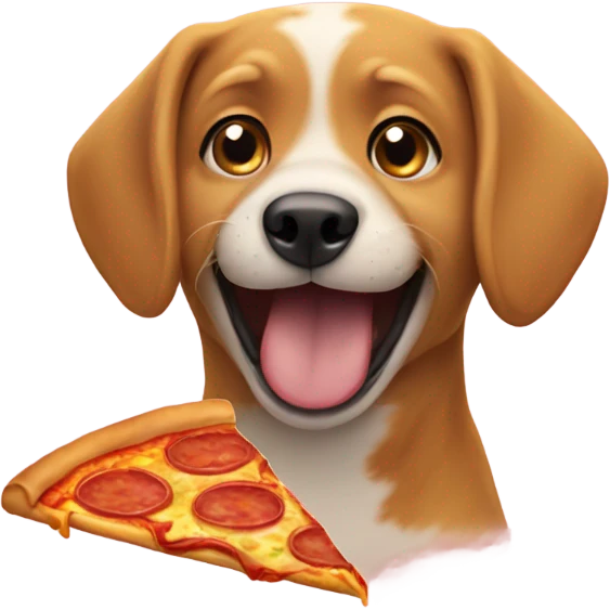 Dog eating pizza emoji