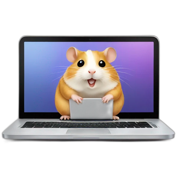 hamster sitting at a laptop emoji