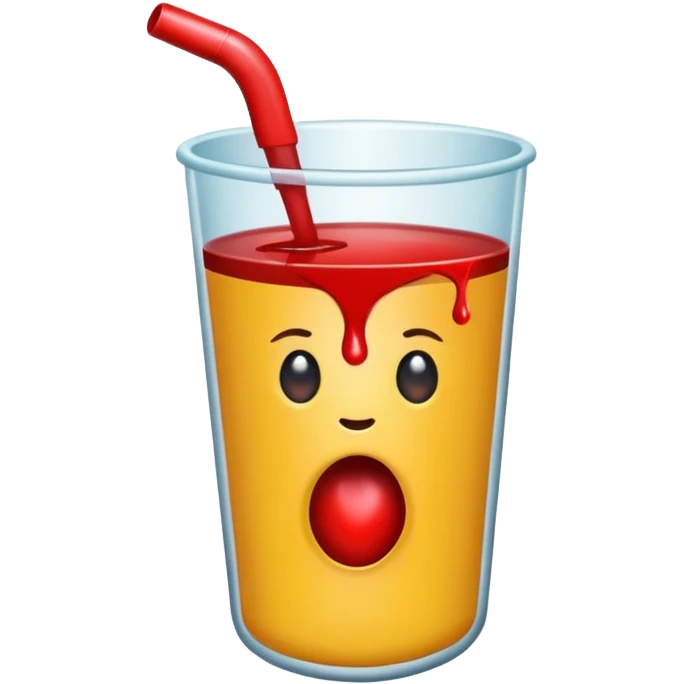 urina com sangue em um copinho de coleta emoji