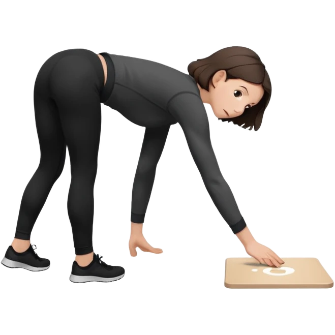 Millie bobby brown che raccoglie qualcosa dal pavimento Che mostra la schiena con il culo grosso in leggings emoji