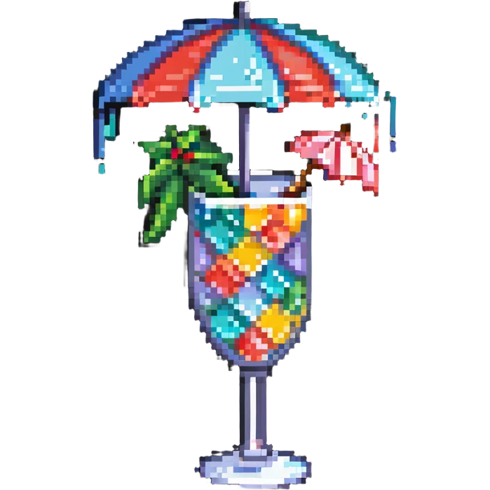 Colorful cocktail with umbrella emoji
