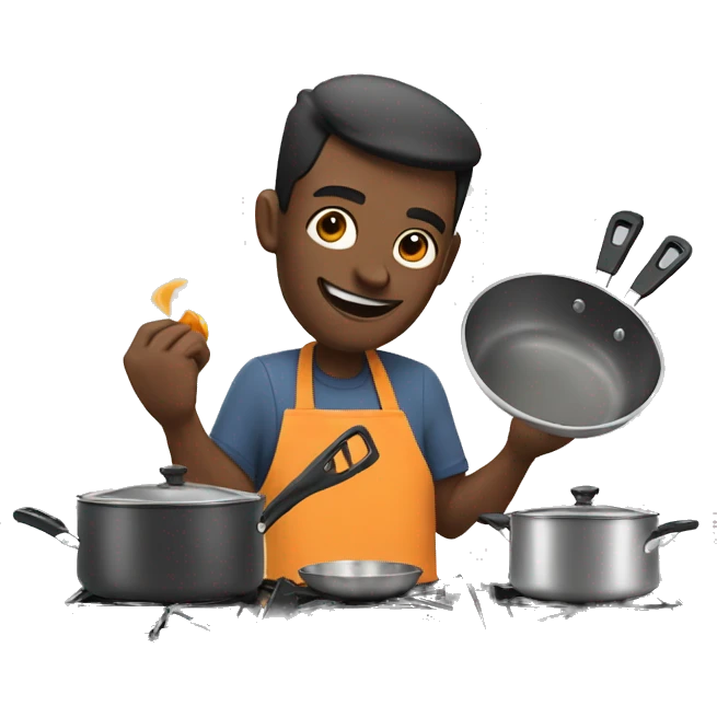  man cooking on a stove emoji