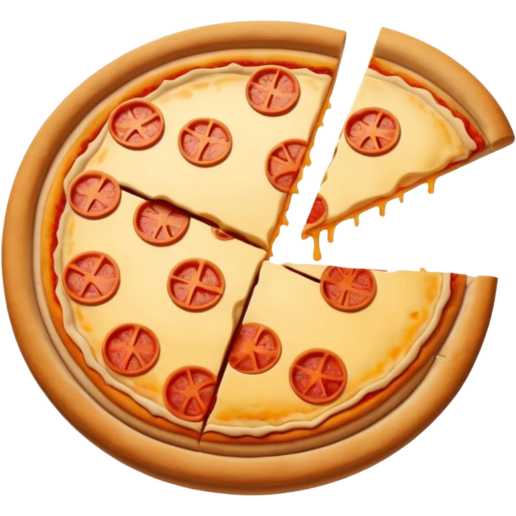 a pie chart sitting on top of a pizza  which has no other toppings emoji