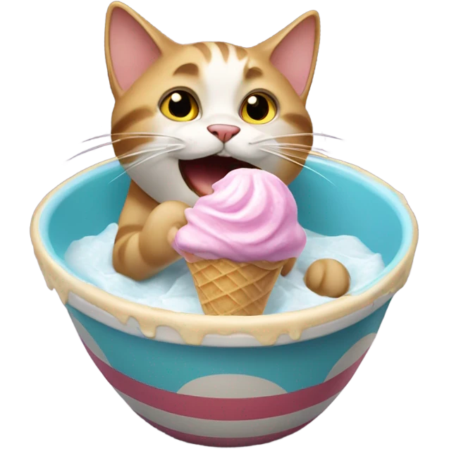 cat eating ice cream emoji
