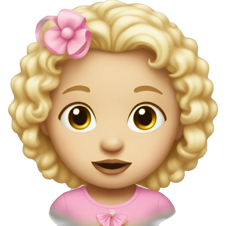 Blonde baby girl with pink pacifier emoji