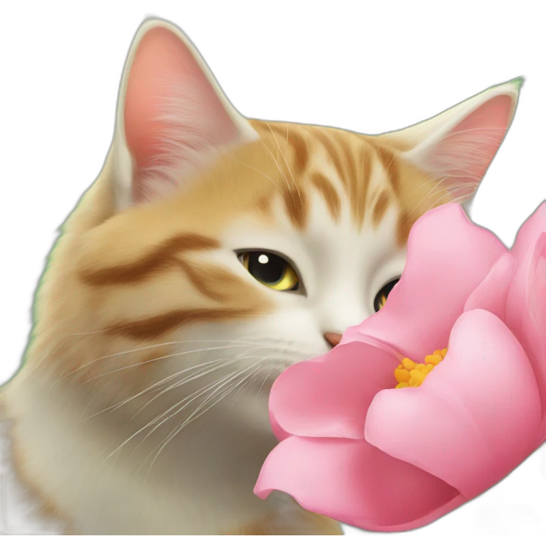 Cat kissing flower emoji