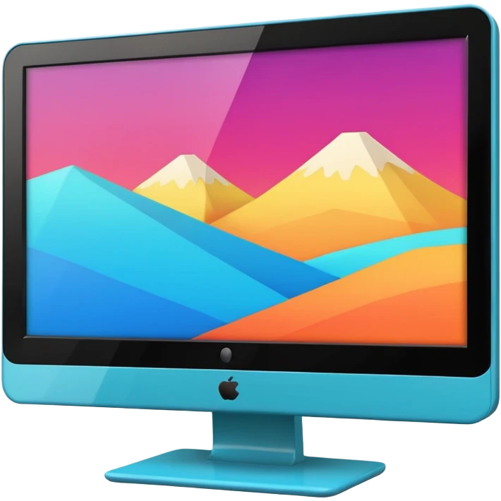 modern flat screen monitor with vibrant colors, clean and simple emoji
