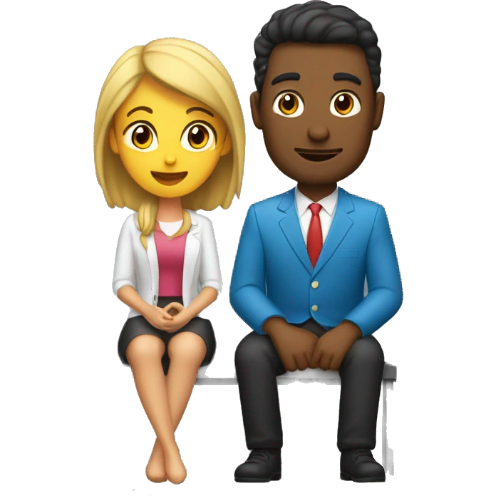 Un chico y una chica sentados cenando emoji