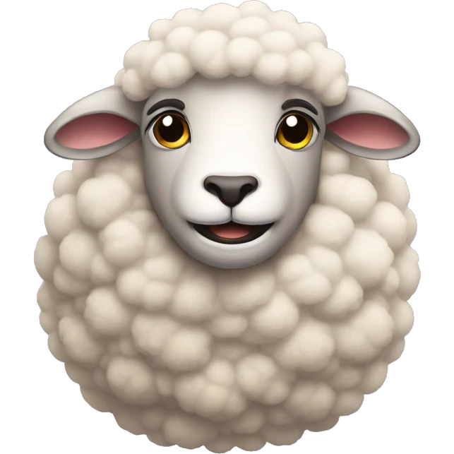Serious fluffy sheep emoji