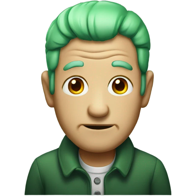Old man with green hair emoji