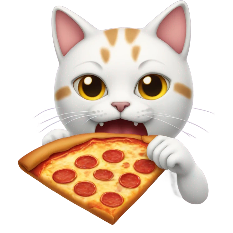 Cat eating pizza emoji