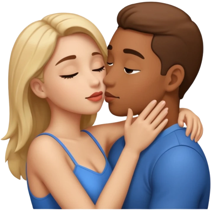 Yo y mi novia dandonos un beso emoji
