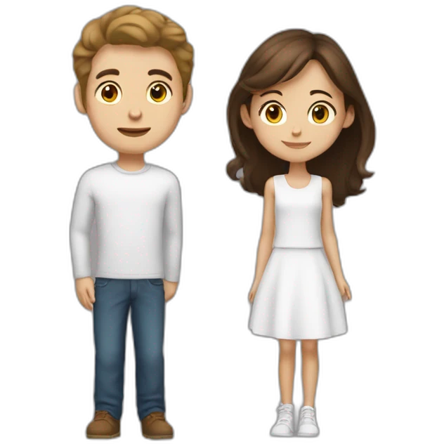 garçon blanc avec fille brune emoji