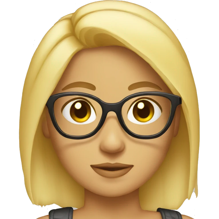 Chica rubia con gafas emoji