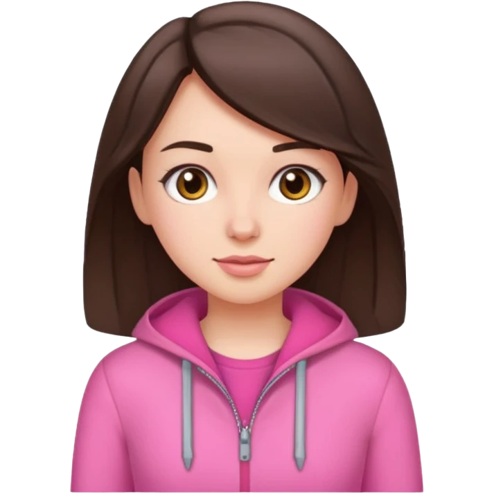 Brunette girl in pink emoji