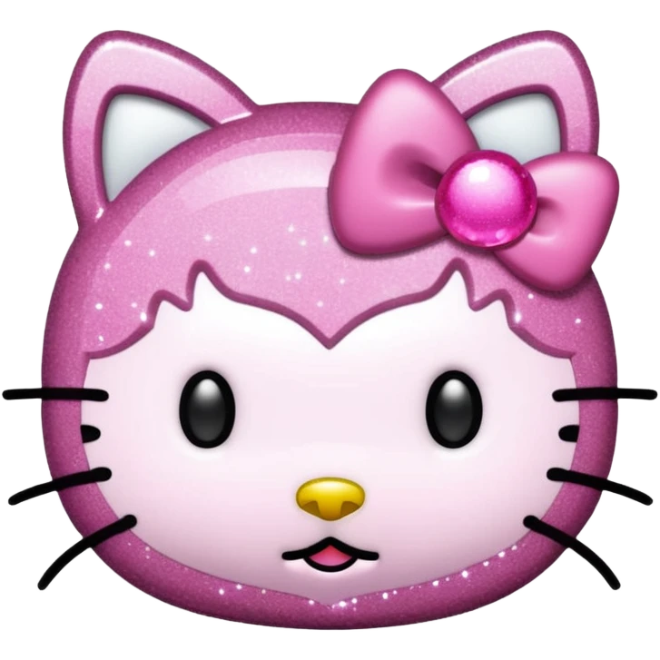 Glittery hello Kitty head outline  emoji