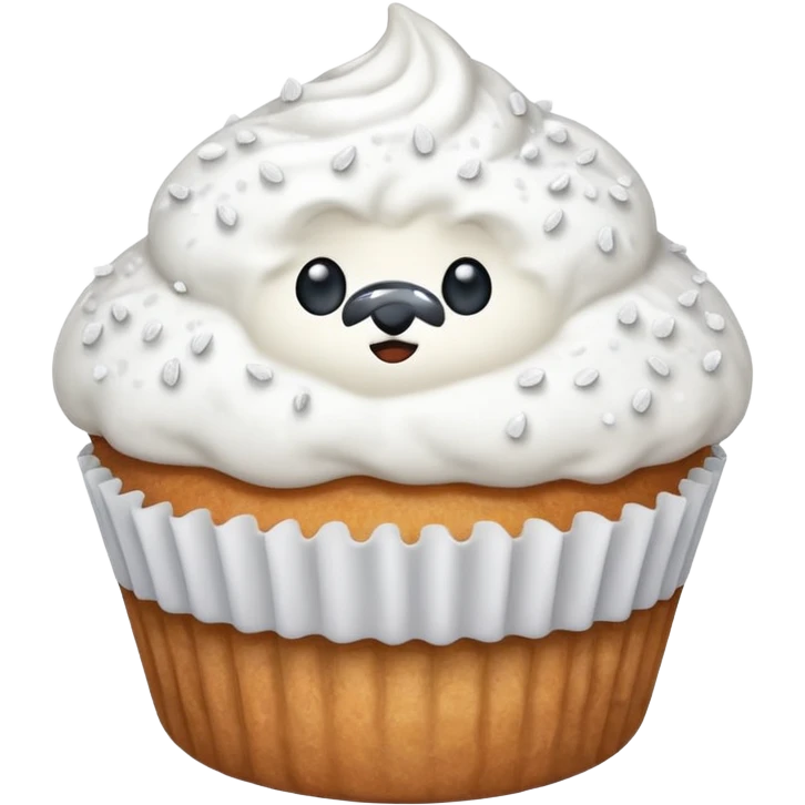 white coloured muffin with white topping emoji