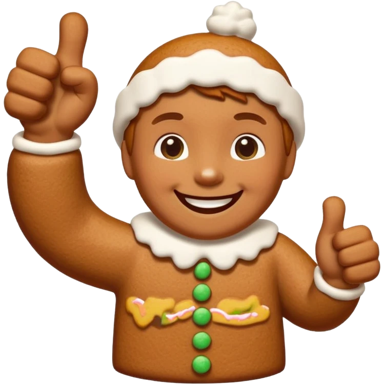 thumb up in gingerbread style emoji