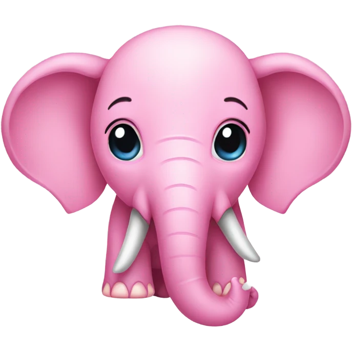 Pink elephant with pink ribbons on its ears emoji