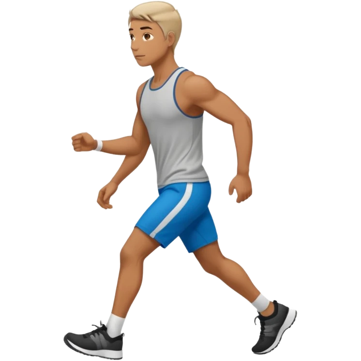 emoji de homem com roupa de ginástica andando para o lado emoji