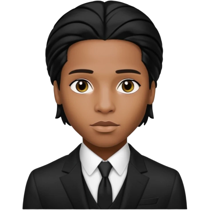 ASAP ROCKY as pretty bratz man with black suit, black hair emoji