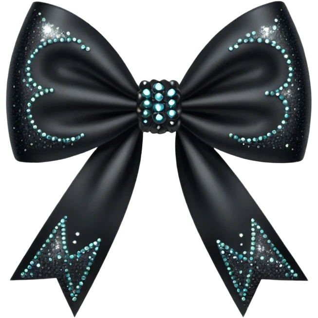 black sparkling bow emoji