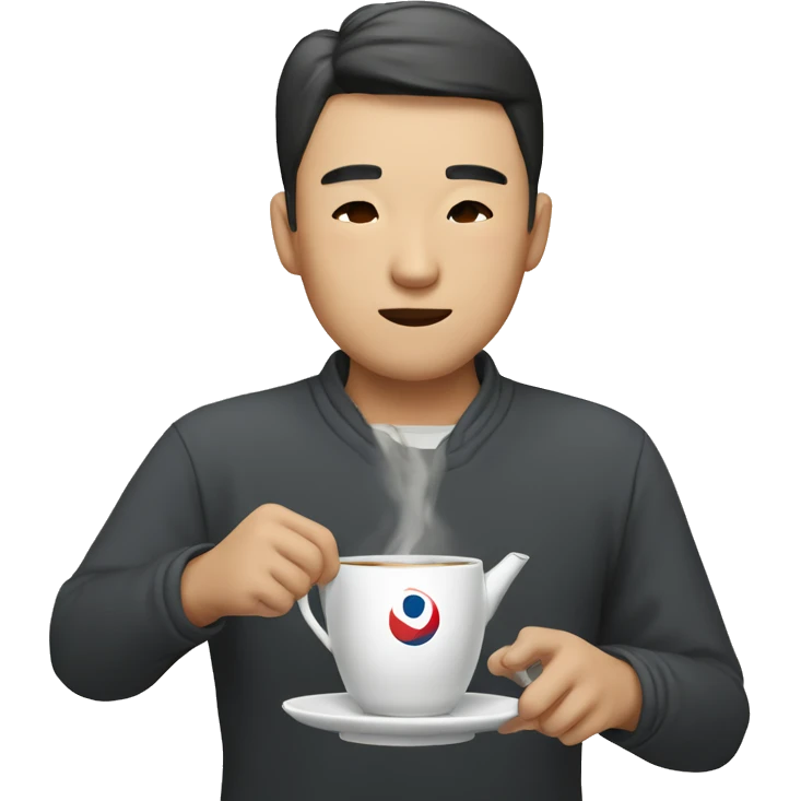 Korean man drinks tea emoji