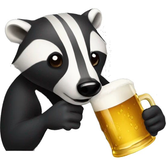 badger drinking beer emoji