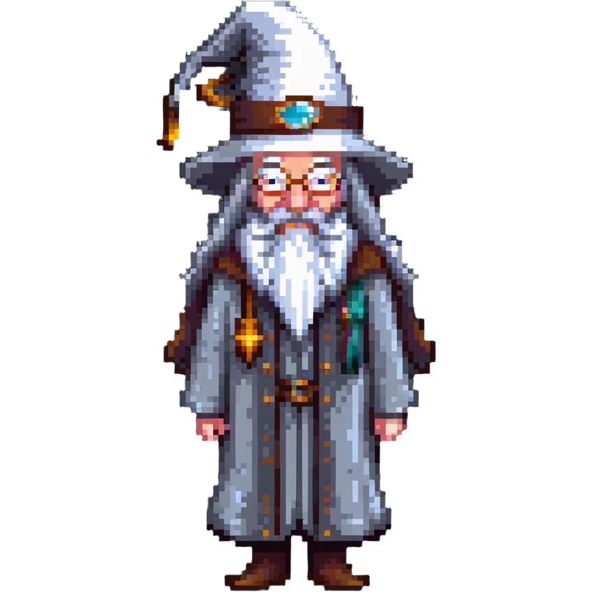 Albus Dumbledore with long beard and wizard hat emoji