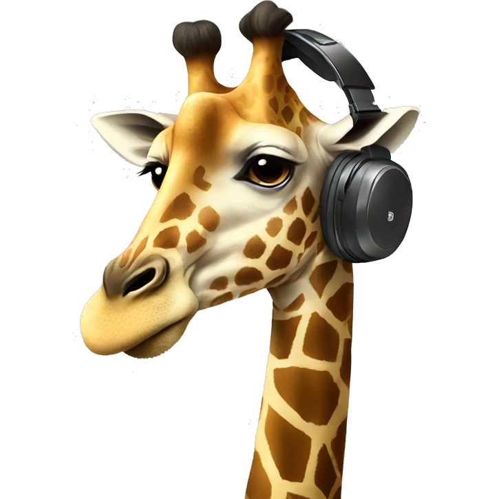 giraffe with headphones  emoji