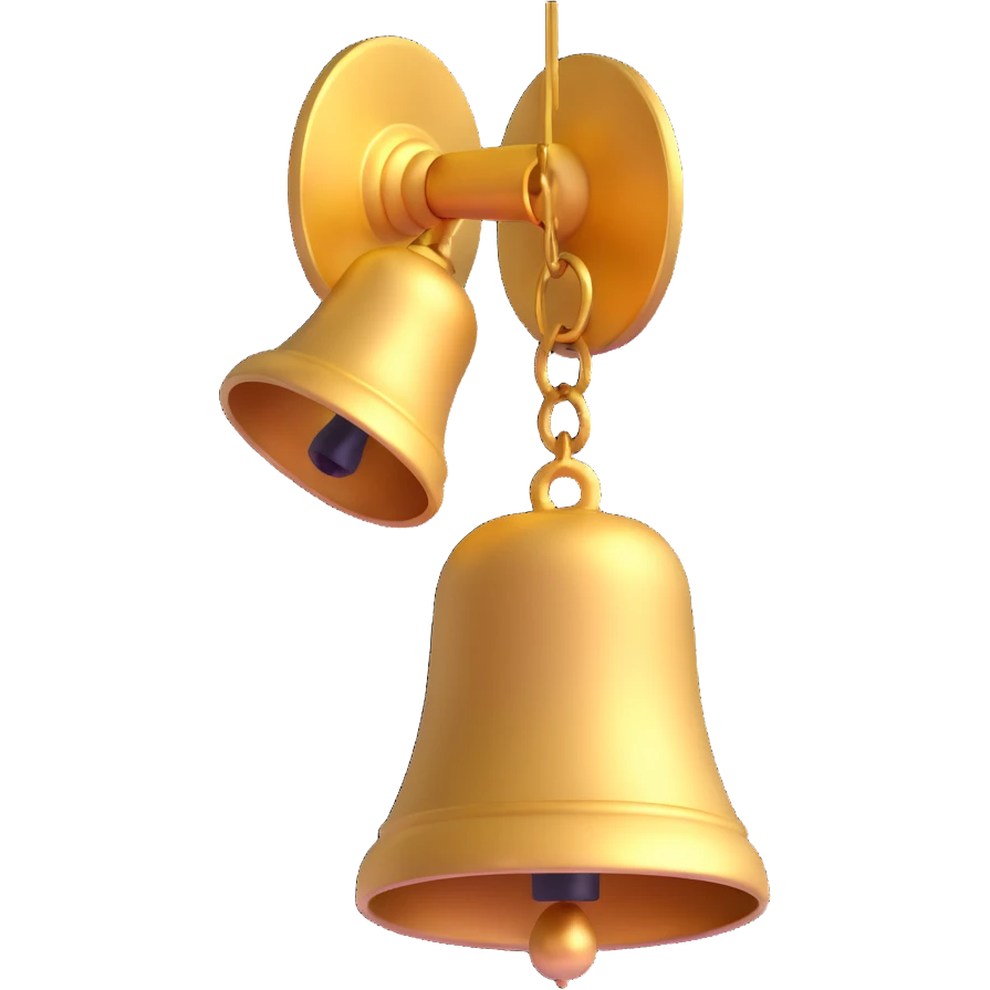 3d golden ringing bell emoji