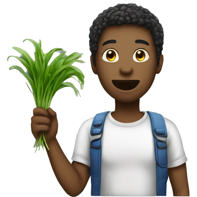 a person is eating grass emoji