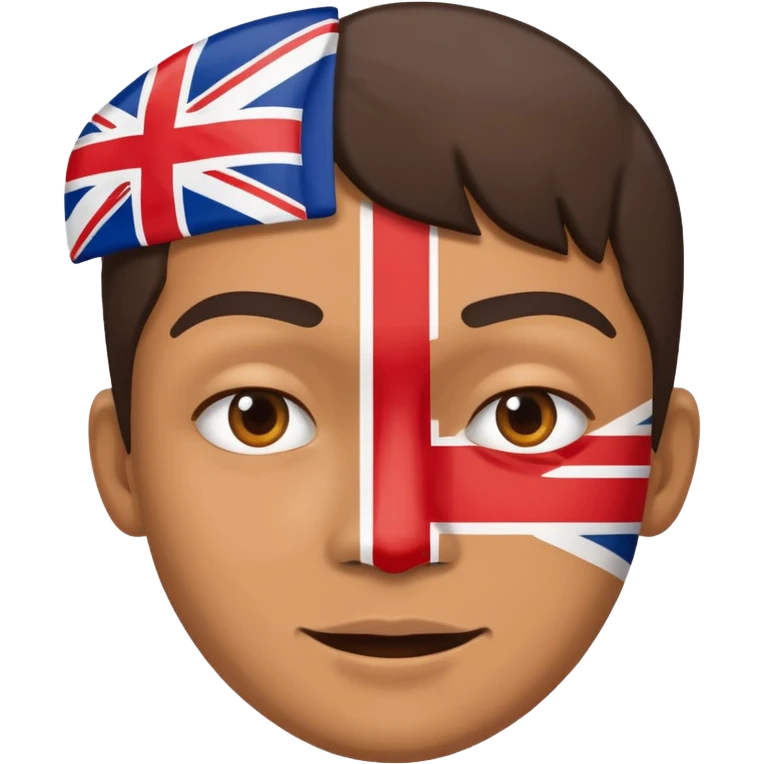half UK and half crazy face emoji