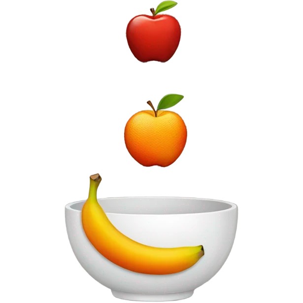 Fruit bowl with apple orange and banana emoji