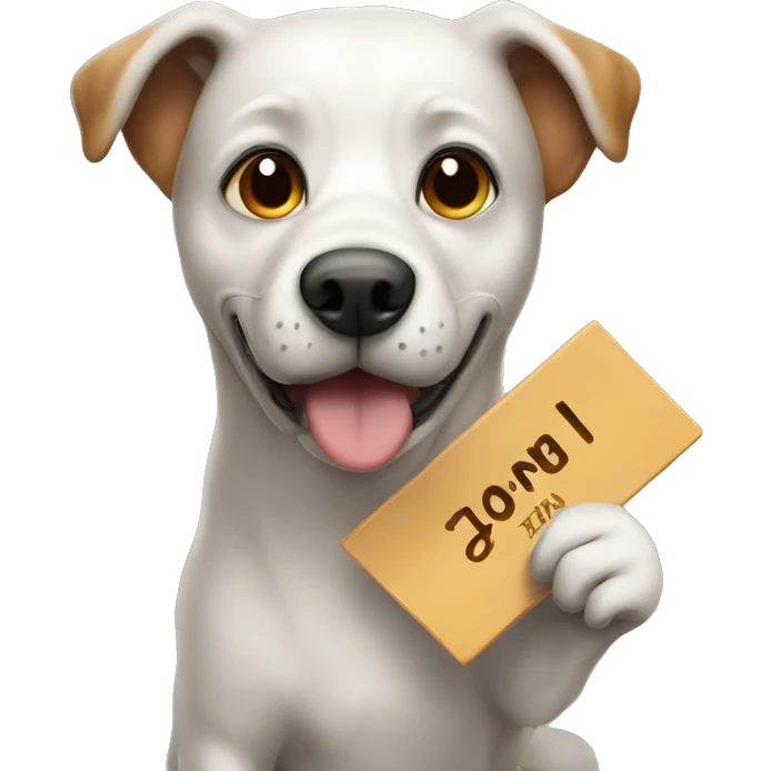 A DOG IS HOLDING A SIGN WRITTEN SHANA TOVA emoji