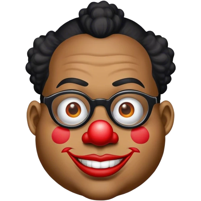 black nerd with a clown fa emoji