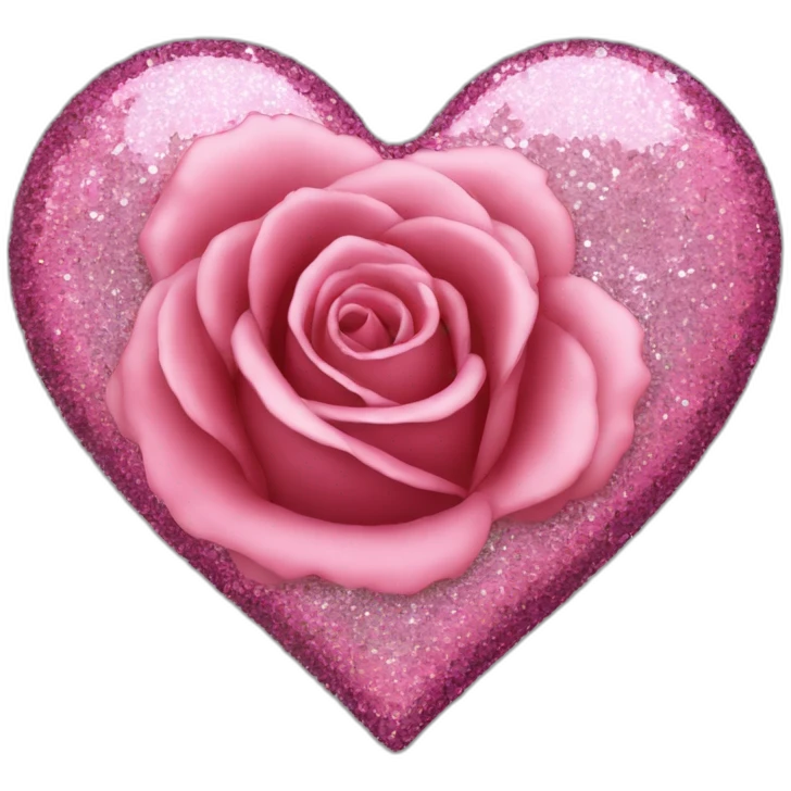 coeur rose avec des paillettes emoji