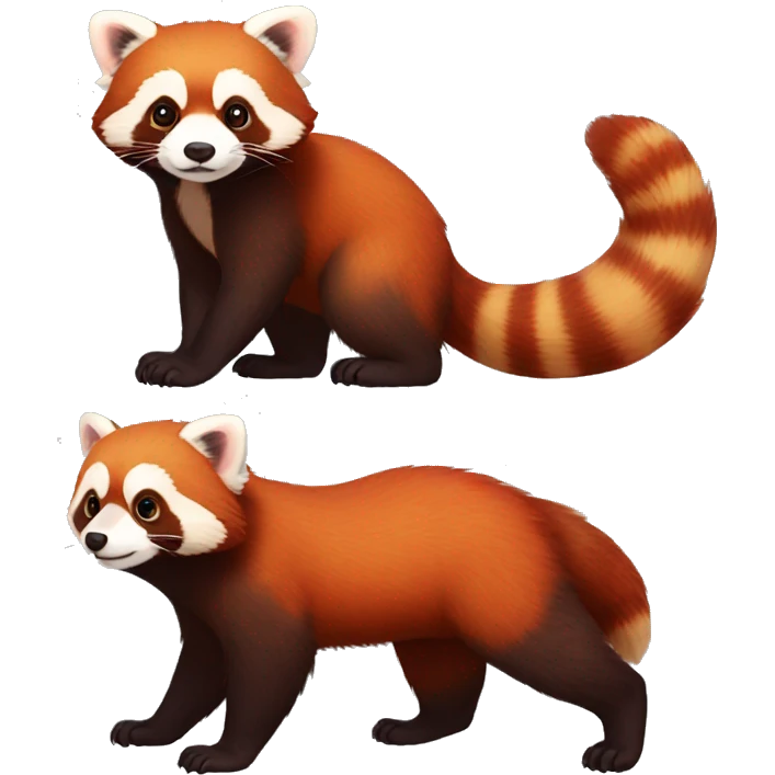 Red Panda-ferret-hybrid full body emoji