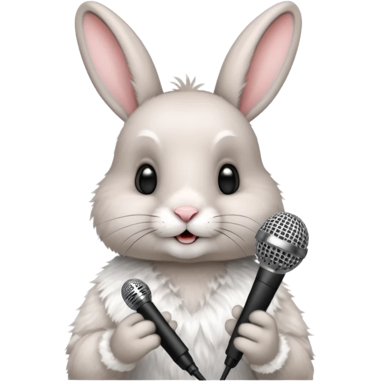 rabbit with microphone emoji